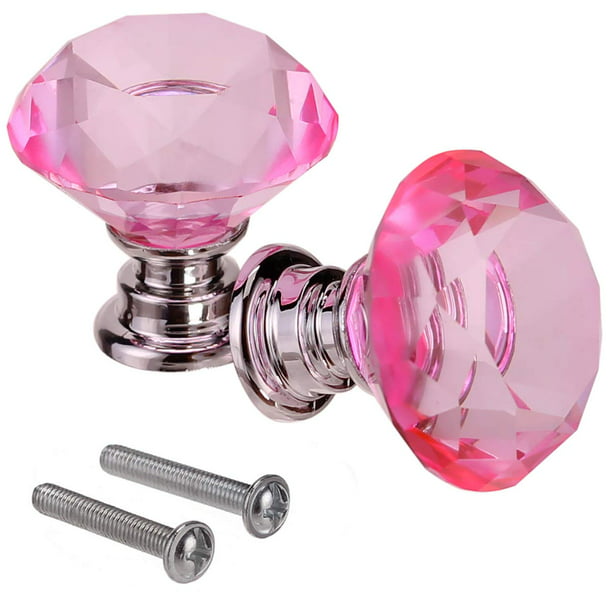Glass 30mm Knobs Door Drawer Cabinet Jewelery Box Pink Pulls Handles Stylist kit